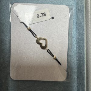 Złota bransoletka na czarnym sznurku 585 0,78 g